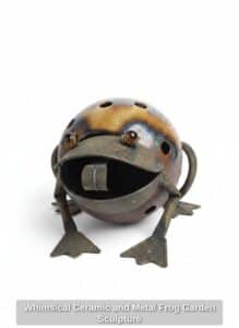 Whimsical-Ceramic-and-Metal-Frog-Garden-Sculpture