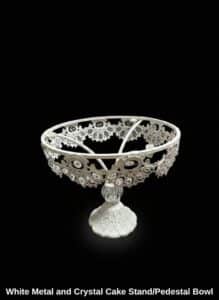 White-Metal-and-Crystal-Cake-Stand-or-Pedestal-Bowl