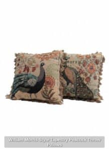 William-Morris-Style-Tapestry-Peacock-Throw-Pillows