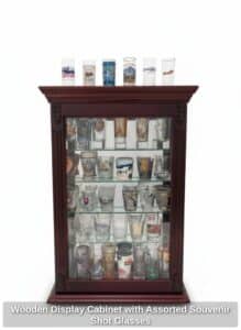 Wooden-Display-Cabinet-with-Assorted-Souvenir-Shot-Glasses