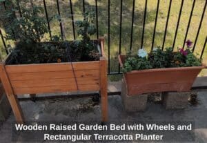 Wooden-Raised-Garden-Bed-with-Wheels-and-Rectangular-Terracotta-Planter