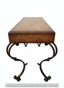 Wrought-Iron-Console-Table-with-Map-Top