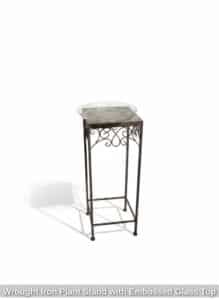Wrought-Iron-Plant-Stand-with-Embossed-Glass-Top