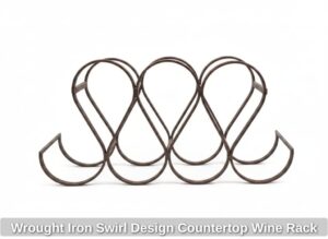 Wrought-Iron-Swirl-Design-Countertop-Wine-Rack