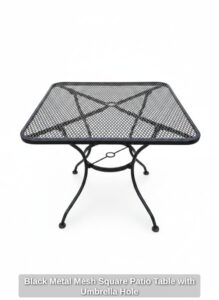 Black-Metal-Mesh-Square-Patio-Table-with-Umbrella-Hole