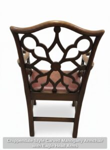 Chippendale-Style-Carved-Mahogany-Armchair-with-Eagle-Head-Arms-fifth-image
