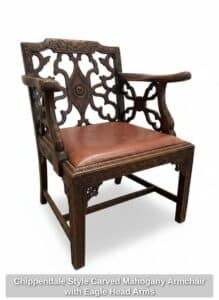 Chippendale-Style-Carved-Mahogany-Armchair-with-Eagle-Head-Arms-fourth-image