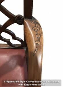 Chippendale-Style-Carved-Mahogany-Armchair-with-Eagle-Head-Arms-second-image