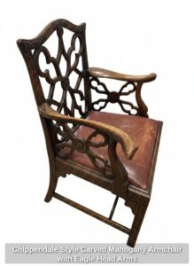 Chippendale-Style-Carved-Mahogany-Armchair-with-Eagle-Head-Arms-sixth-image