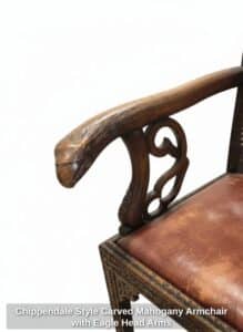 Chippendale-Style-Carved-Mahogany-Armchair-with-Eagle-Head-Arms-third-image
