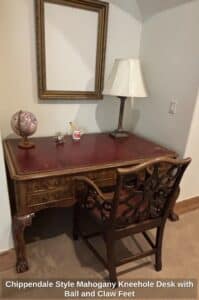 Chippendale-Style-Mahogany-Kneehole-Desk-with-Ball-and-Claw-Feet