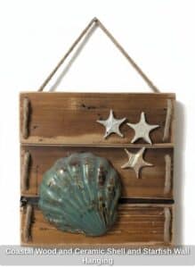 Coastal-Wood-and-Ceramic-Shell-and-Starfish-Wall-Hanging