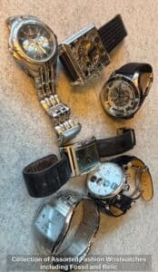 Collection-of-Assorted-Fashion-Wristwatches-including-Fossil-and-Relic
