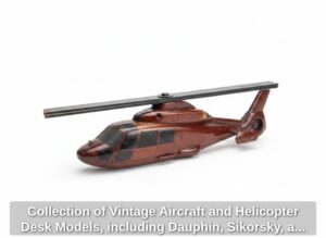 Collection-of-Vintage-Aircraft-and-Helicopter-Desk-Models-including-Dauphin-Sikorsky-and-Concorde