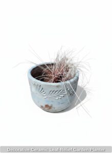 Decorative-Ceramic-Leaf-Relief-Garden-Planter
