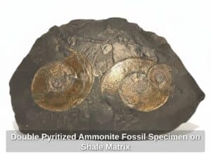 Double-Pyritized-Ammonite-Fossil-Specimen-on-Shale-Matrix