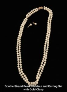 Double-Strand-Pearl-Necklace-and-Earring-Set-with-Gold-Clasp