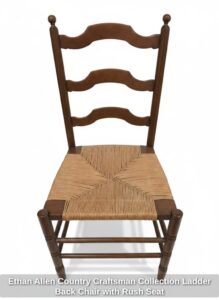 Ethan-Allen-Country-Craftsman-Collection-Ladder-Back-Chair-with-Rush-Seat