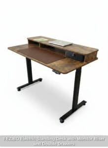 FEZIBO-Electric-Standing-Desk-with-Monitor-Riser-and-Double-Drawers-second-image