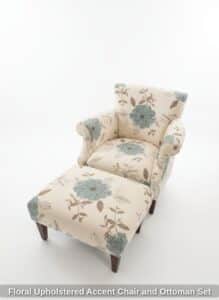 Floral-Upholstered-Accent-Chair-and-Ottoman-Set