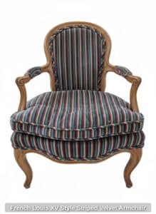 French-Louis-XV-Style-Striped-Velvet-Armchair