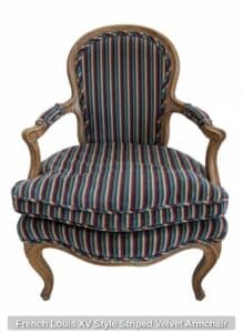 French-Louis-XV-Style-Striped-Velvet-Armchair-second-image