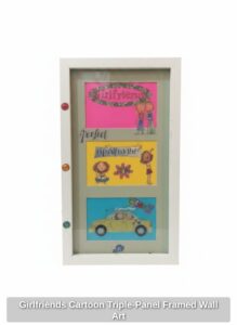 Girlfriends-Cartoon-Triple-Panel-Framed-Wall-Art