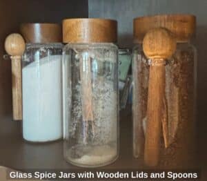 Glass-Spice-Jars-with-Wooden-Lids-and-Spoons