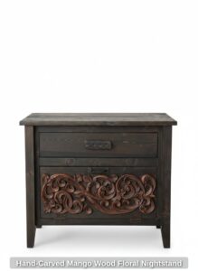 Hand-Carved-Mango-Wood-Floral-Nightstand