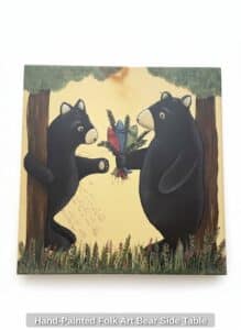 Hand-Painted-Folk-Art-Bear-Side-Table