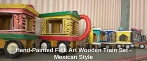 Hand-Painted-Folk-Art-Wooden-Train-Set-Mexican-Style