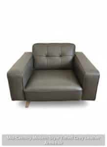 Mid-Century-Modern-Style-Tufted-Grey-Leather-Armchair