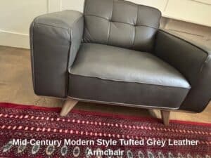 Mid-Century-Modern-Style-Tufted-Grey-Leather-Armchair-second-image