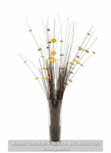 Modern-Decorative-Branch-and-Wood-Disc-Arrangement
