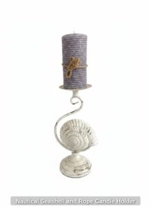 Nautical-Seashell-and-Rope-Candle-Holder