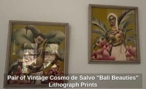 Pair-of-Vintage-Cosmo-de-Salvo-Bali-Beauties-Lithograph-Prints