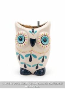 Pier-Imports-Hand-Painted-Ceramic-Owl-Utensil-Holder-or-Vase
