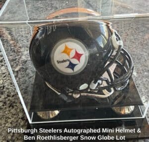 Pittsburgh-Steelers-Autographed-Mini-Helmet-Ben-Roethlisberger-Snow-Globe-Lot