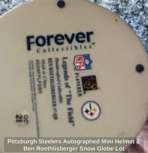 Pittsburgh-Steelers-Autographed-Mini-Helmet-Ben-Roethlisberger-Snow-Globe-Lot-fifth-image