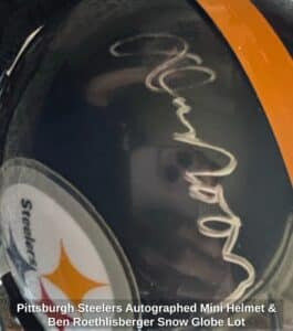 Pittsburgh-Steelers-Autographed-Mini-Helmet-Ben-Roethlisberger-Snow-Globe-Lot-second-image