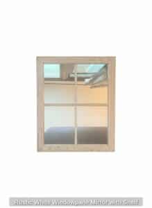 Rustic-White-Windowpane-Mirror-with-Shelf