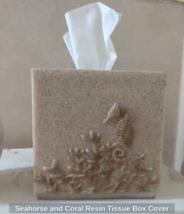 Seahorse-and-Coral-Resin-Tissue-Box-Cover