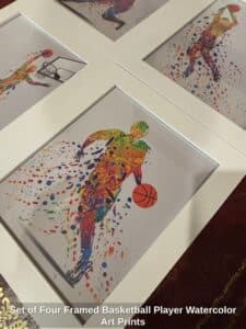 Set-of-Four-Framed-Basketball-Player-Watercolor-Art-Prints-second-image