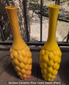 Sicilian-Ceramic-Pine-Cone-Vases-Pair