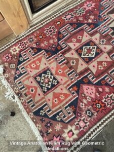 Vintage-Anatolian-Kilim-Rug-with-Geometric-Medallions-second-image