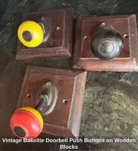 Vintage-Bakelite-Doorbell-Push-Buttons-on-Wooden-Blocks