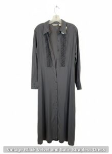 Vintage-Black-Velvet-and-Satin-Strapless-Dress-second-image