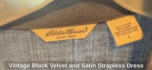 Vintage-Black-Velvet-and-Satin-Strapless-Dress-third-image