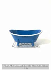 Vintage-Ceramic-Bathtub-Soap-Dish-with-Glass-Tray