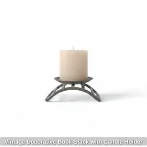 Vintage-Decorative-Book-Stack-with-Candle-Holder-second-image